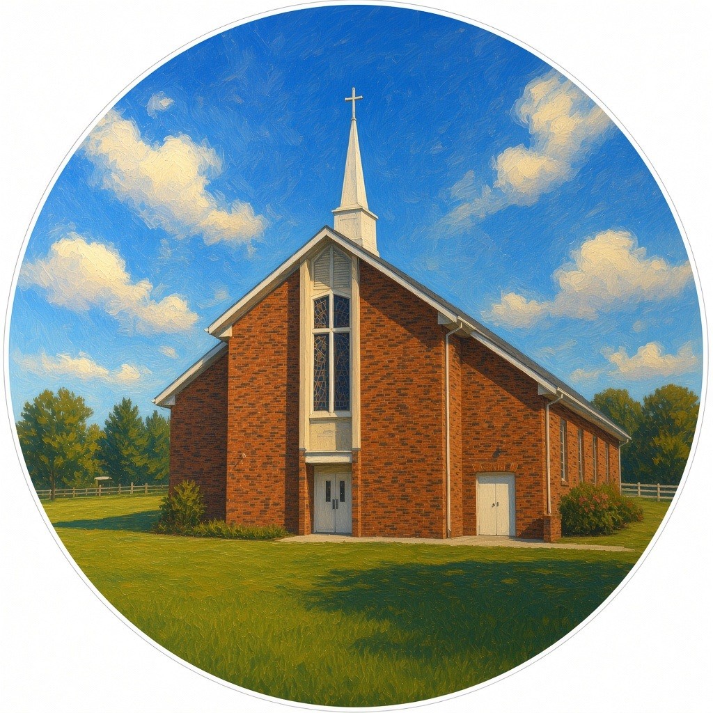 Marvin's Chapel in a circular frame